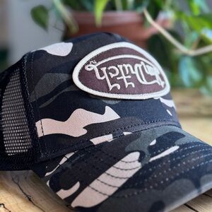 NWT Von Dutch Brown Rambo Camo Trucker Hat - Upside Down Logo Patch